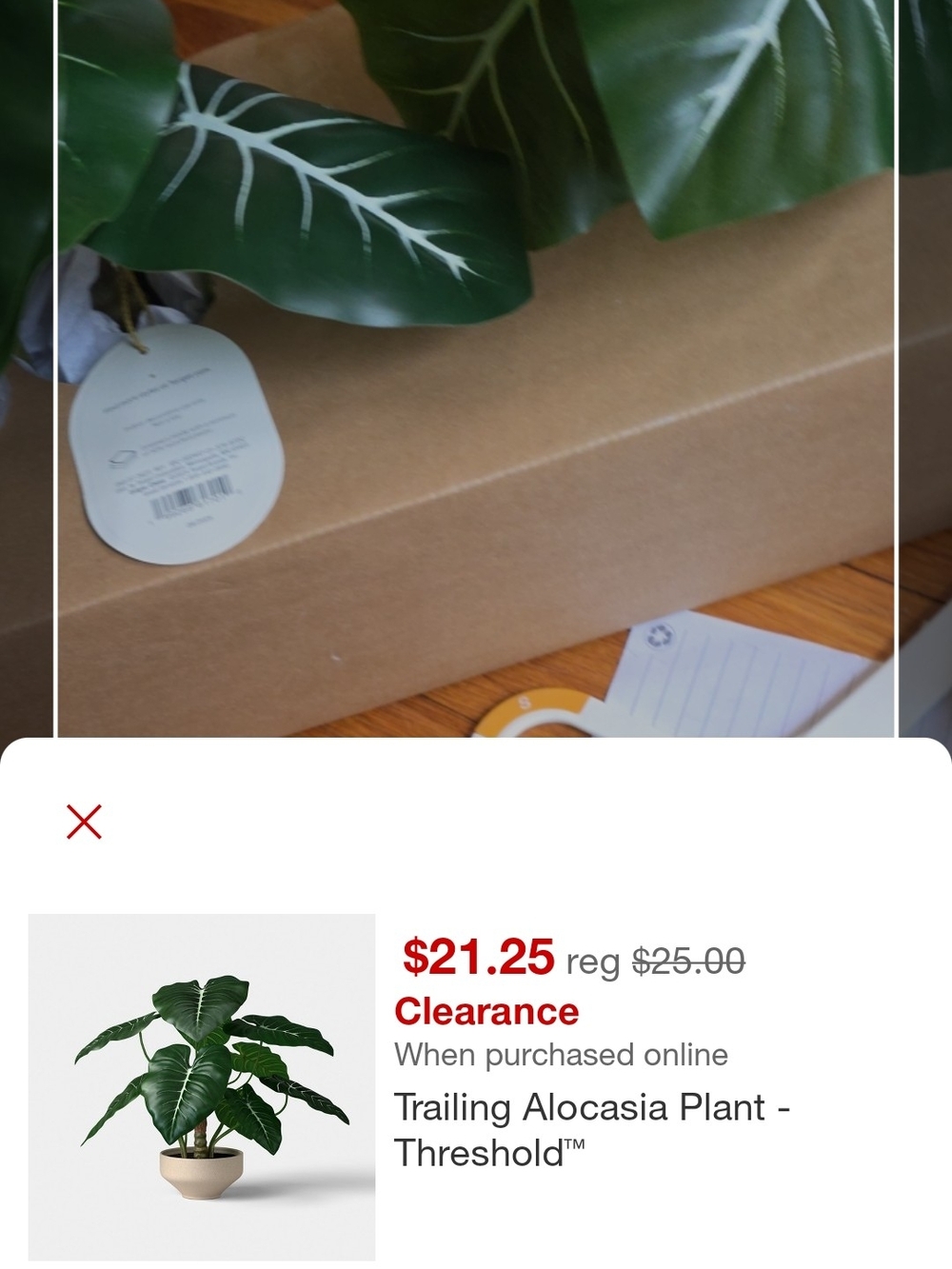 Threshold Faux Alocasia Plant in Deep Green Buy 1 Get 1 FREE